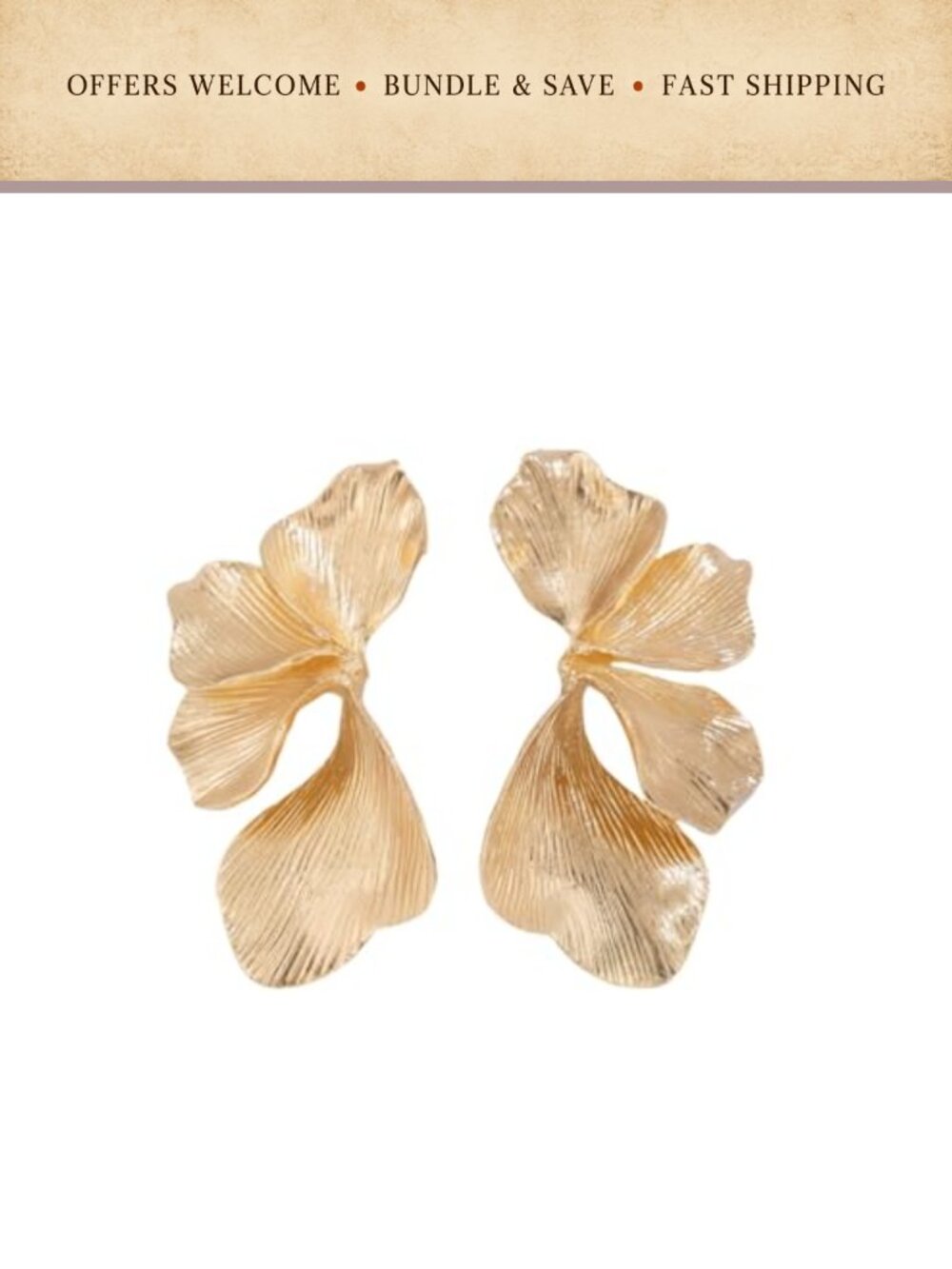 Irregular Petal Earrings Alloy Statement Flower Earrings Minimalist Jewelry